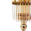 Candelabro de metal dorado con barras de vidrio de 10x10x27cm - Image 3