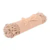 Camino de mesa de fieltro beige con orilla de copos de nieve de 119x30cm - Image 2
