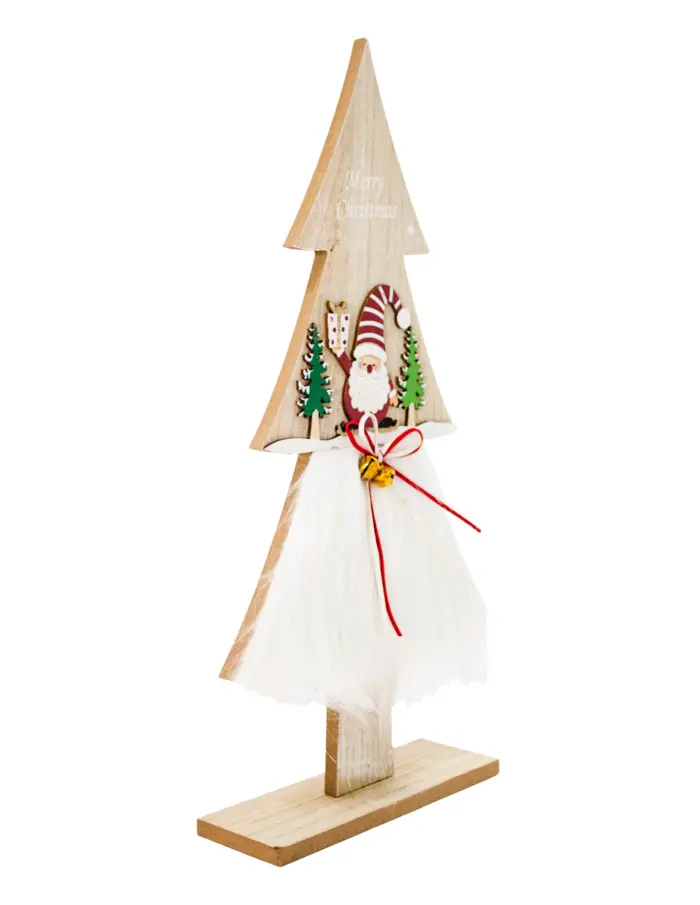 Árbol de madera con peluche blanco y base de 20x41.5x5cm - Image 2