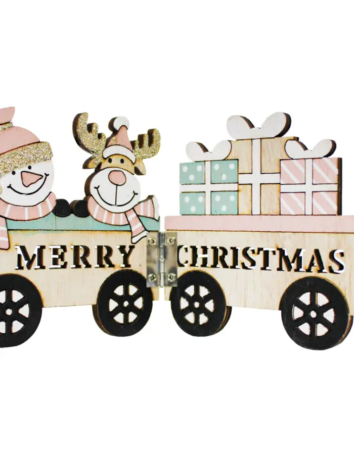 Tren de madera con Santa y Reno plegables de 57.5x15cm - Image 3