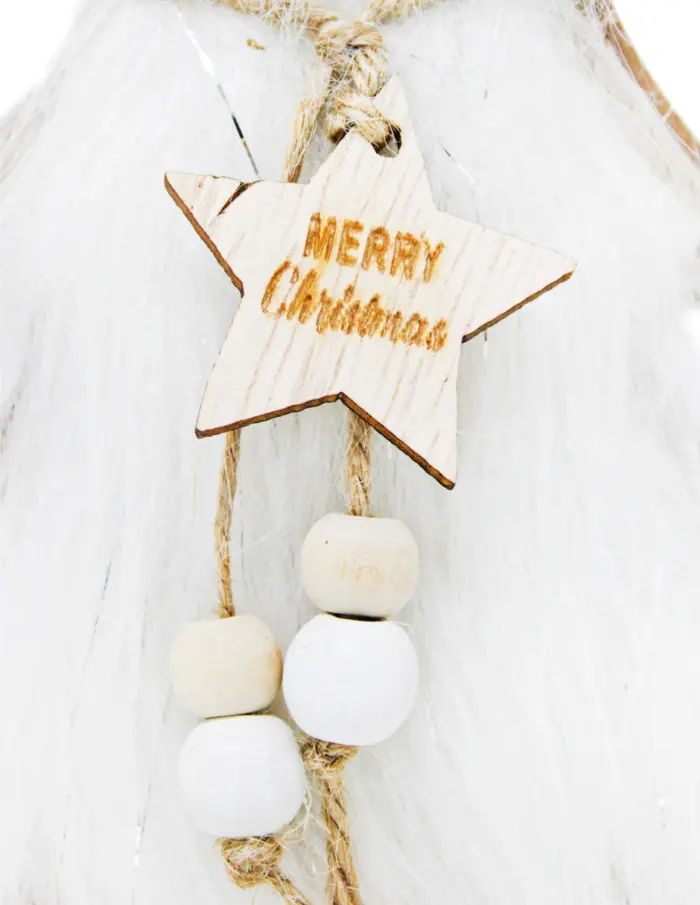 Árbol de madera con peluche blanco de 16.5x29x5cm - Image 3