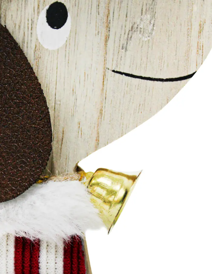 Perro de madera con gorro rojo de 14x30x5cm - Image 4