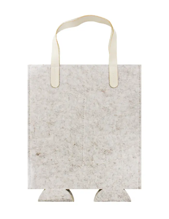 Bolsa porta botellas de fieltro natural diseño ciervo de 33cm - Image 2