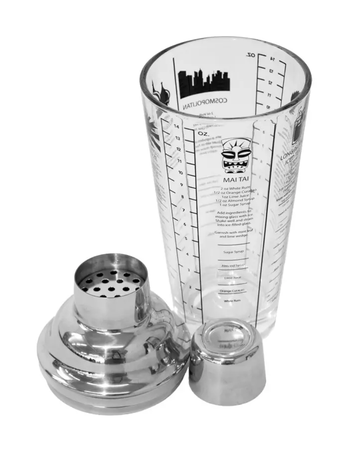 Shaker de metal con recipiente de cristal de 25x9cm - Image 2