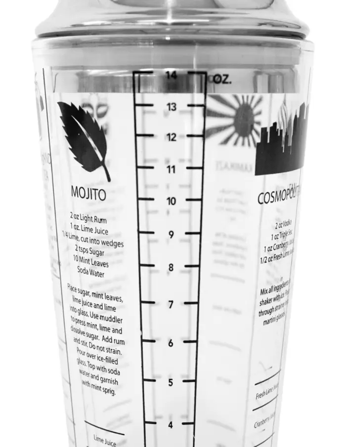 Shaker de metal con recipiente de cristal de 25x9cm - Image 3