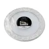 Juego de 6 platos blancos con orilla plateada de plastico de 18cm - Image 2