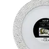 Juego de 6 platos blancos con orilla plateada de plastico de 18cm - Image 3