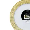 Juego de 6 platos blancos con orilla dorada de plastico de 18cm - Image 3