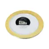 Juego de 5 platos blancos con orilla dorada de plastico de 23cm - Image 2