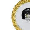 Juego de 5 platos blancos con orilla dorada de plastico de 23cm - Image 3