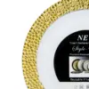 Juego de 3 platos blancos con orilla dorada de plastico de 25.4cm - Image 3