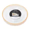 Paquete de 6 platos de plastico transparente con bolitas doradas en la orilla de 17cm - Image 2