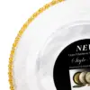 Paquete de 6 platos de plastico transparente con bolitas doradas en la orilla de 17cm - Image 3