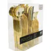 Juego de 40 piezas de cubiertos dorados de plastico - Image 2