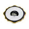 Juego de 6 platos blancos con orilla ondulada negra con dorado de plastico de 17cm - Image 2