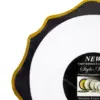 Juego de 6 platos blancos con orilla ondulada negra con dorado de plastico de 17cm - Image 3