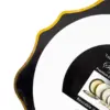 Juego de 3 platos blancos con orilla ondulada negra con dorado de plastico de 25cm - Image 3