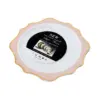Juego de 3 platos blancos con orilla ondulada rosa con dorado de plastico de 25cm - Image 2