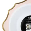 Juego de 6 bowl blancos con orilla ondulada rosa con dorado de plastico de 17cm - Image 3