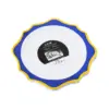 Juego de 6 platos blancos con orilla ondulada azul con dorado de plastico de 17cm - Image 2