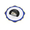 Juego de 3 platos blancos con orilla ondulada azul con dorado de plastico de 25cm - Image 2