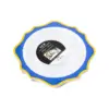 Juego de 6 bowl blancos con orilla ondulada azul con dorado de plastico de 17cm - Image 2