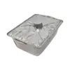 Molde de papel de aluminio rectangular con tapa plateado de 33x21x10cm - Image 3