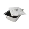Molde de papel de aluminio rectangular con tapa plateado de 33x21x10cm - Image 4