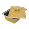 Molede de papel de aluminio rectangular con tapa dorado de 33x21x10cm - Image 3