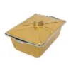 Molede de papel de aluminio rectangular con tapa dorado de 33x21x10cm - Image 4
