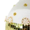 Lámpara de mesa de cerámica con plástico dorada con detalles brillantes de 15x15x29cm - Image 2