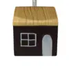 Lámpara de mesa de cerámica con base diseño casa de color marrón de 22.5x22.5x33.5cm - Image 2
