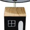 Lámpara de mesa de cerámica con base diseño casa de color negro de 22.5x22.5x33.5cm - Image 2