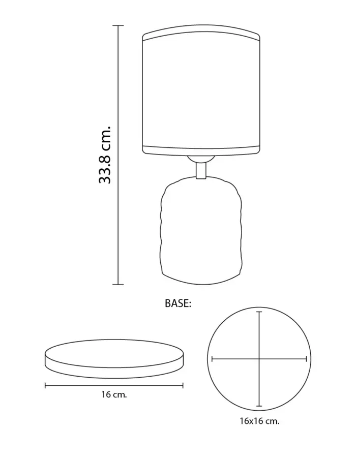 Lámpara de mesa de cerámica diseño rosa con detalles brillosos de 16x16x33.8cm - Image 4