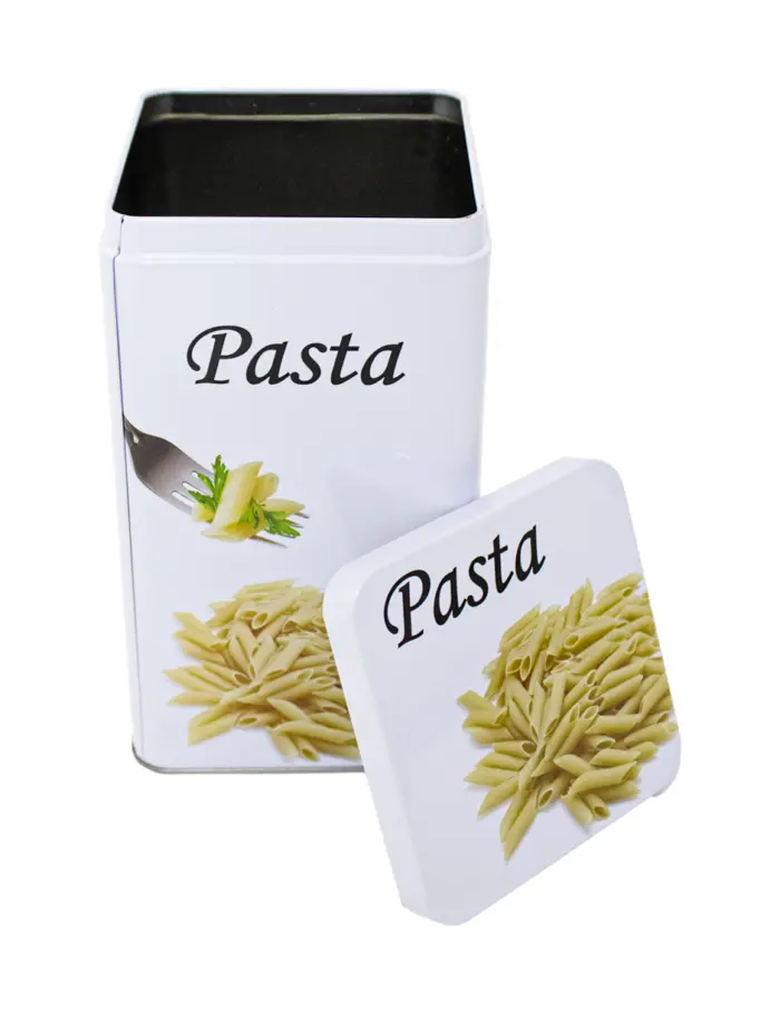 Caja de metal diseño mixtos pasta y café de 10x10x17.8cm - Image 2