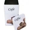 Caja de metal diseño mixtos pasta y café de 10x10x17.8cm - Image 4