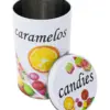 Caja de metal diseño mixtos frutos azucar y caramelos de 11x11x18cm - Image 2