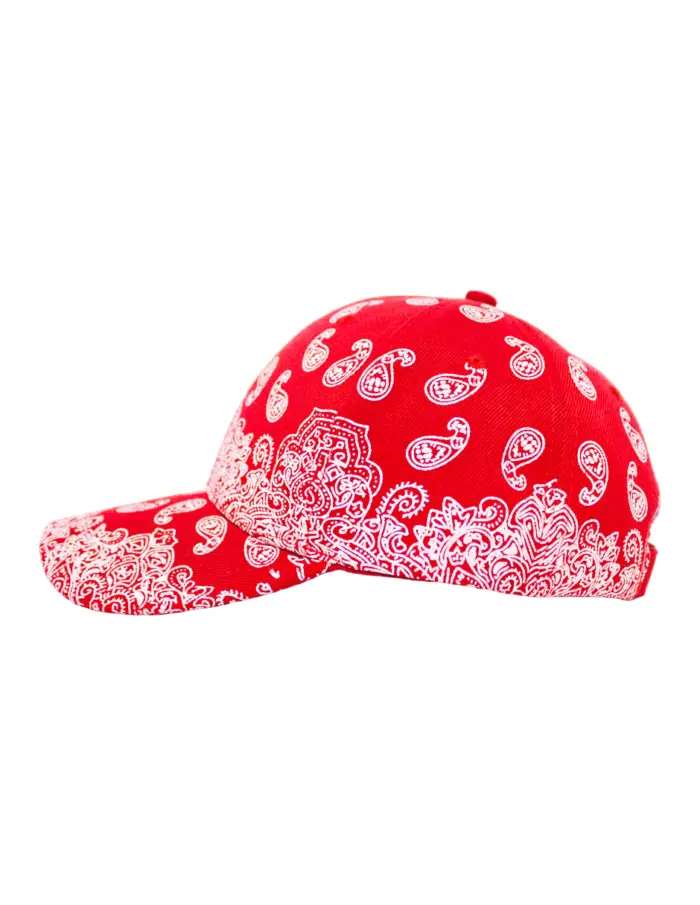 Gorra roja con mandalas blancas - Image 2