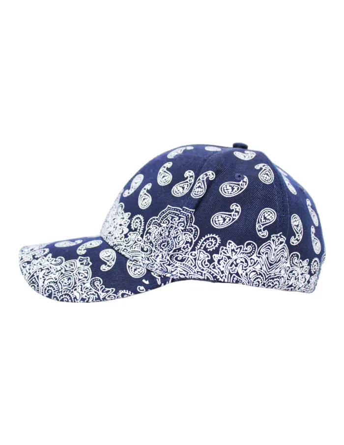 Gorra azul marino con mandalas blancas - Image 2