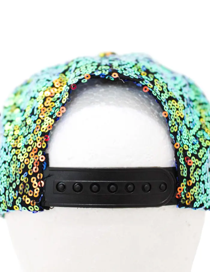 Gorra de lentejuelas negras con dorado - Image 4