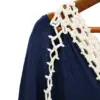 Blusa larga blanca de color azul marino con beige de112x87x0.1cm - Image 2