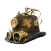 Sombrero con reloj y lentes negro con dorado - Image 2