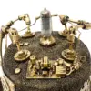 Sombrero con reloj y lentes negro con dorado - Image 4