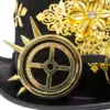 Sombrero negro con detalles dorado y lentes - Image 3