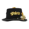 Sombrero negro con detalles dorado y lentes - Image 4