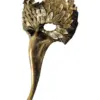 Antifaz de ave dorada con plumas de18x26x10cm - Image 2