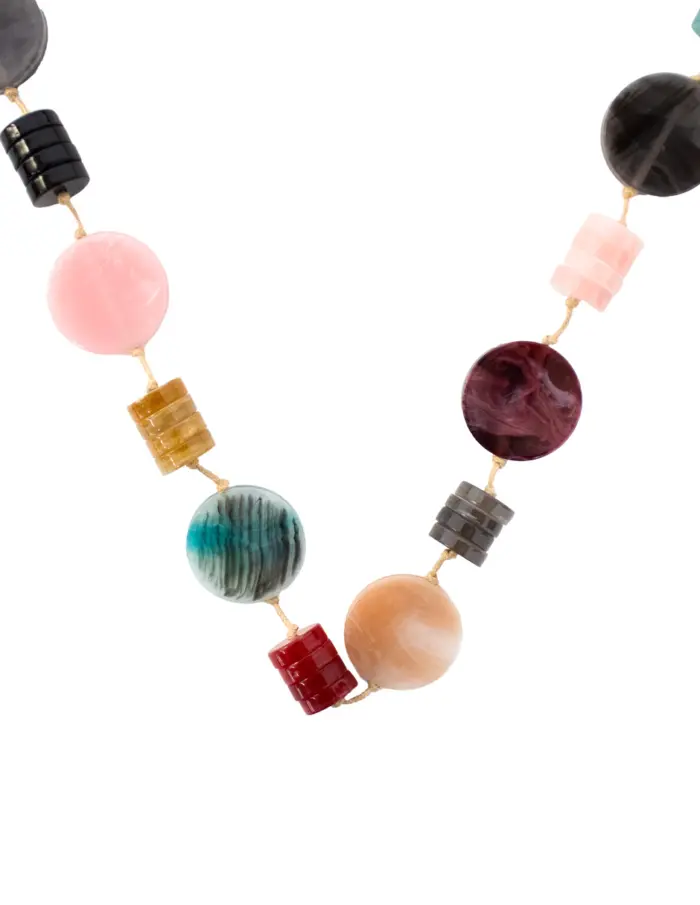 Juego de collar y aretes diseño piedras de colores de 3x82x1cm - Image 2