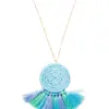 Juego de collar y aretes diseño hilos azul de 7x72x1cm - Image 2