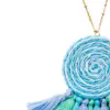 Juego de collar y aretes diseño hilos azul de 7x72x1cm - Image 3