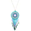 Juego de collar y aretes diseño chaquira azul de 13x72x1cm - Image 2